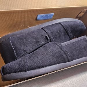 Tom's Mens Size 11 Black Twill Alpergatas